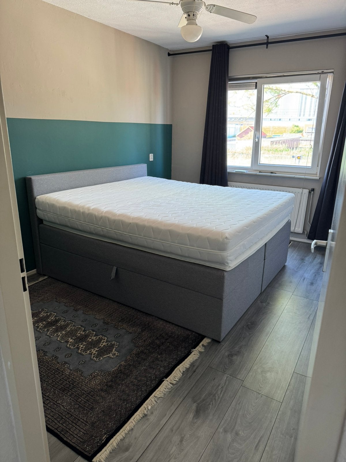 Boxspring bed met opbergruimte en nieuw matras 180/200, Ophalen, Zo goed als nieuw, Tweepersoons, 180 cm