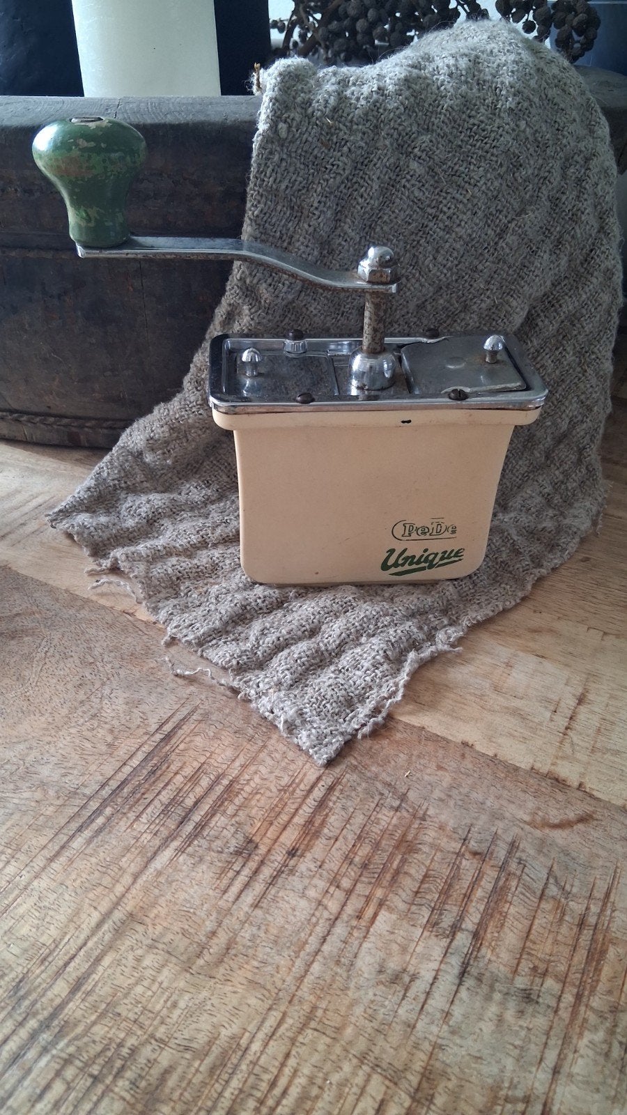 Vintage PeDe Unique Koffiemolen - Handbediend, Ophalen of Verzenden