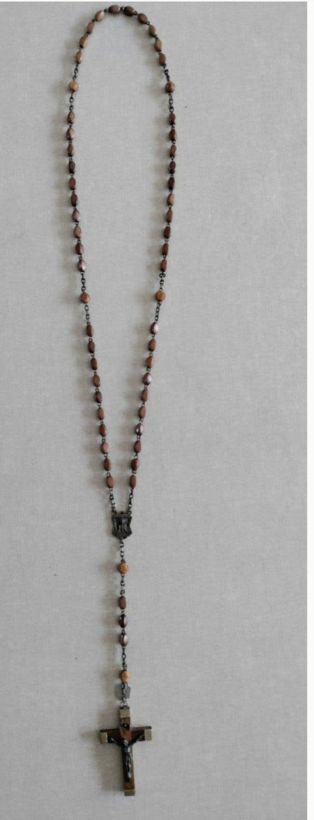 ROZENKRANS,Katholiek,ketting,Hout,lengte 47 cm,geloof,kerk, Ophalen of Verzenden, Nieuw, Sieraad, Christendom | Katholiek