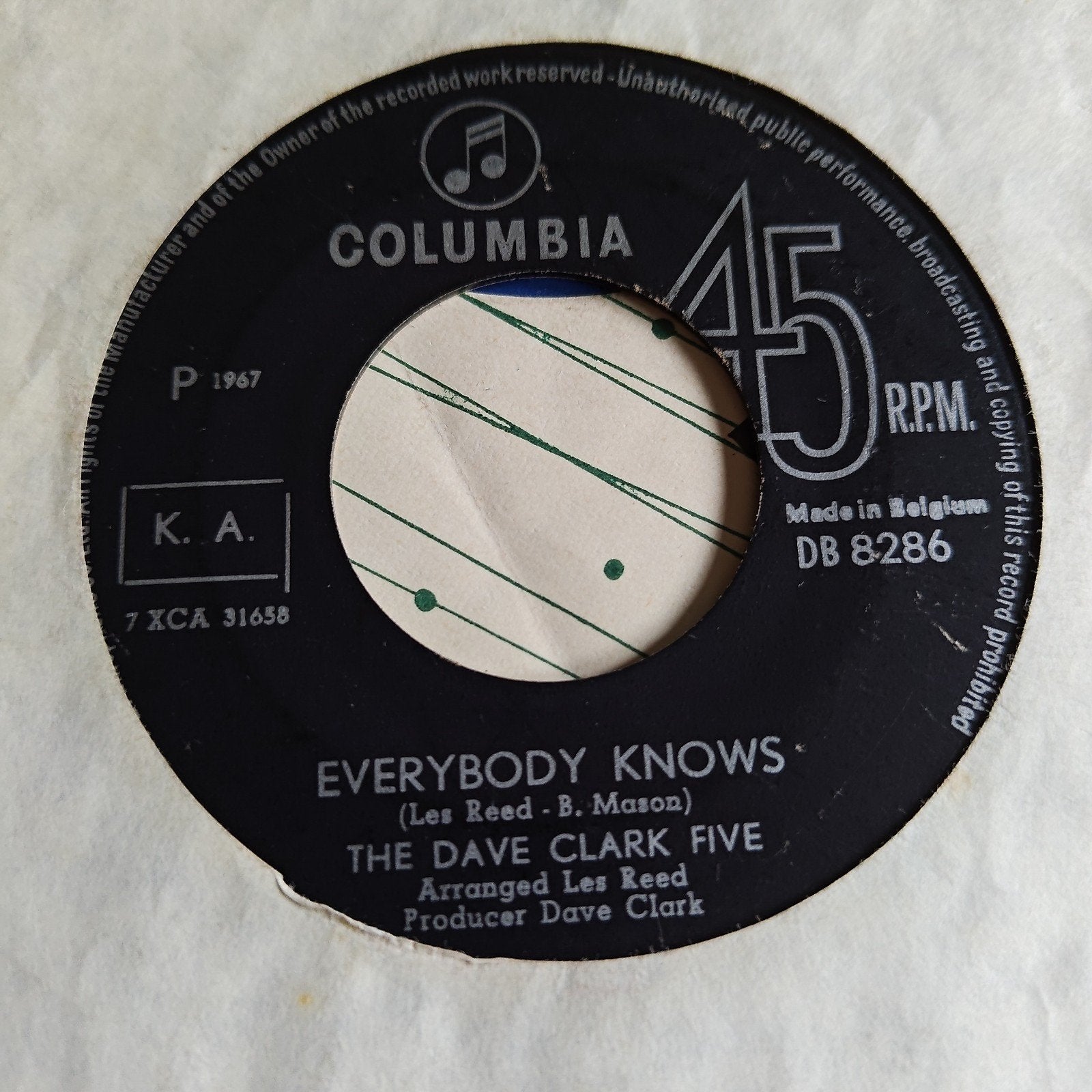 The Dave Clark Five - Everybody Knows (1967) Vinyl Single, Gebruikt, 7 inch, Ophalen of Verzenden, Pop