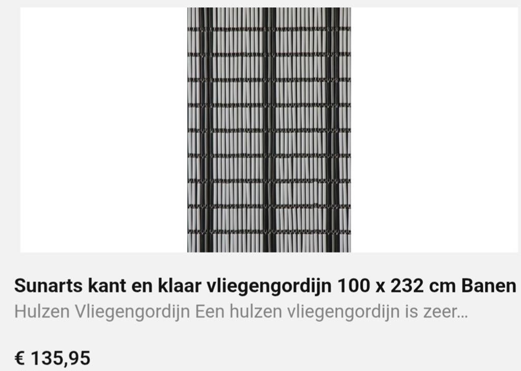 Sun-Arts Vliegen gordijn kunstof en reserve stuks zak vol, Ophalen of Verzenden