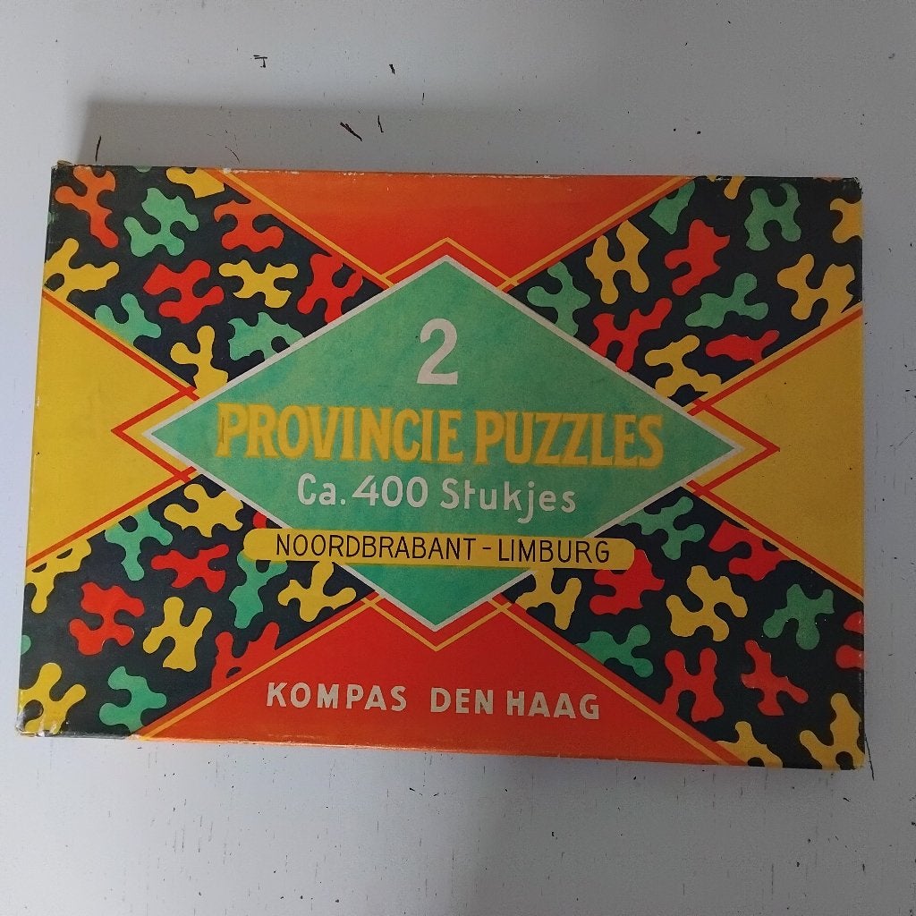 Jaren '60, 2 provincie puzzles, noordbrabant - limburg, Ophalen of Verzenden