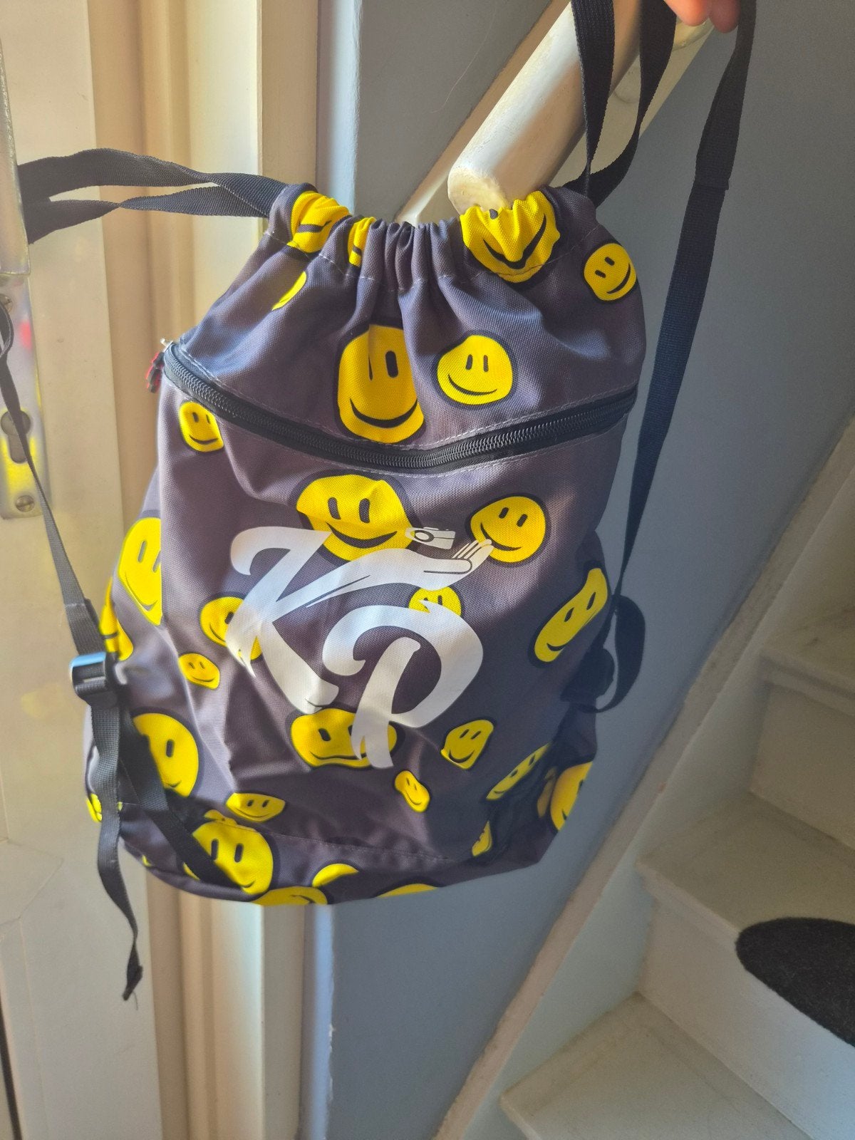 Leuke sporttas/gymtas met smiley-opdruk, Ophalen of Verzenden