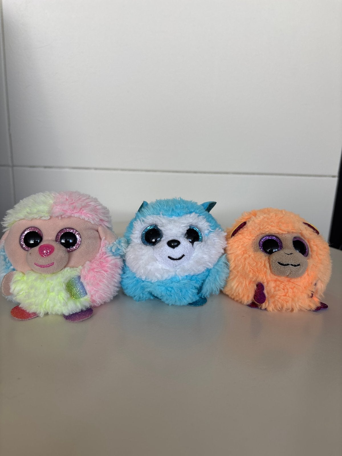 Set van 3 Ty Squish-a-Boos knuffels - diverse dieren, Overige karakters, Blauw, Ophalen of Verzenden, Zo goed als nieuw