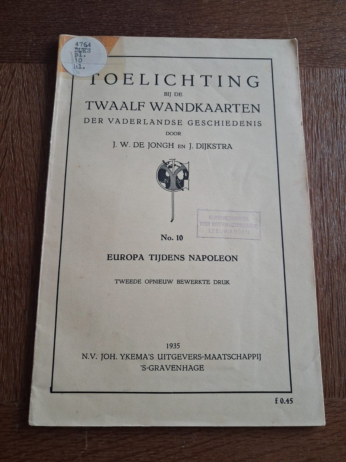 Toelichting bij Twaalf Wandkaarten Vaderlandse Geschiedenis, Ophalen of Verzenden, 20e eeuw of later, Gelezen, J.W. de Jongh en J. Dijkstra