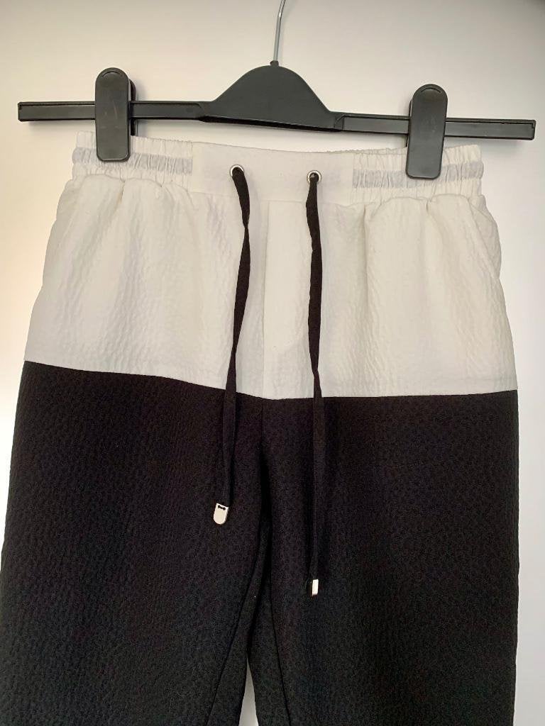 E423 SuperTrash: maat S=36 comfort-broek pantalon zwart/wit, Supertrash, Zwart, Ophalen of Verzenden, Zo goed als nieuw