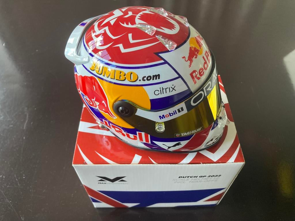 Max Verstappen Helm 1:2 Dutch GP 2022 (incl. tear-offs), Ophalen of Verzenden, Nieuw, Formule 1