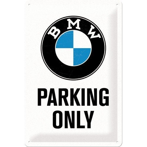BMW parking only relief reclamebord van metaal wandbord deco, Ophalen of Verzenden, Nieuw, Auto's