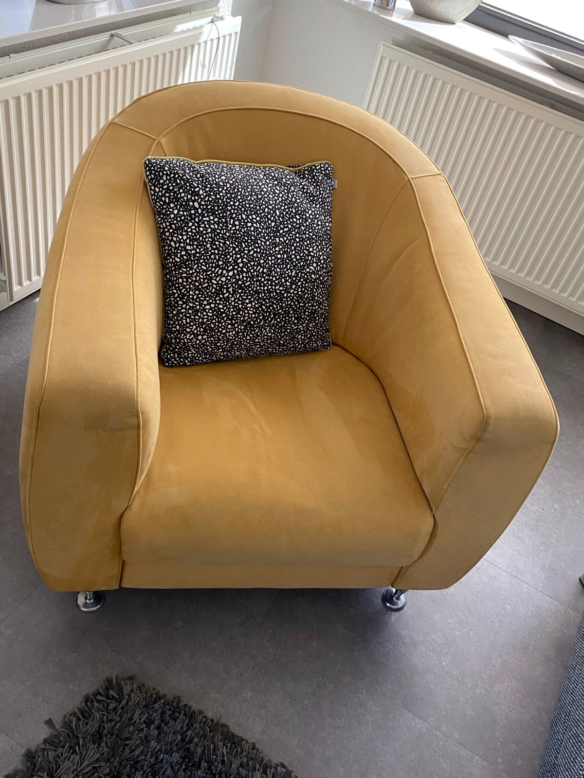 2 Natuzzi stoelen inclusief sierkussens - 90x95cm, Huis en Inrichting, Stoelen, Ophalen, Gebruikt, Twee, Overige kleuren