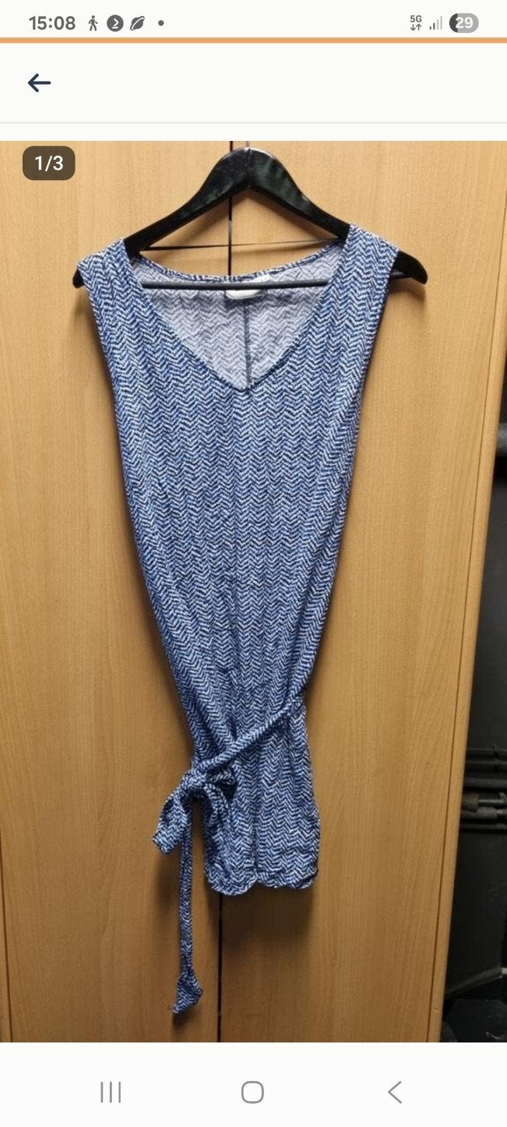Leuke blauw witte Zizzi jurk maat L, 98 cm, Zizzi, Blauw, Maat 42/44 (L), Ophalen of Verzenden