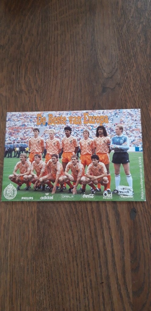 Reclame kaart Nederlands elftal 1988, Ophalen of Verzenden, Zo goed als nieuw, Overige binnenlandse clubs, Spelerskaart