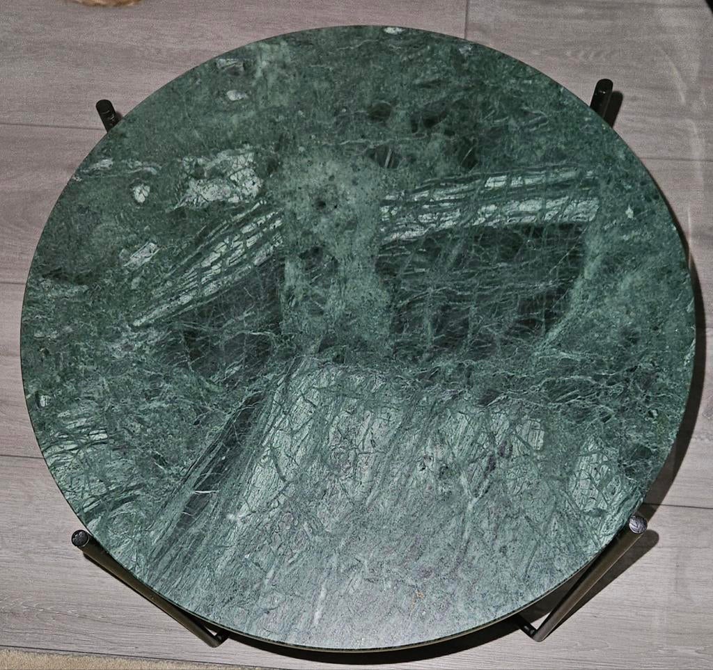 Sidetable met marmeren blad, Huis en Inrichting, Tafels | Sidetables, Ophalen, Overige materialen, Rond, Minder dan 50 cm