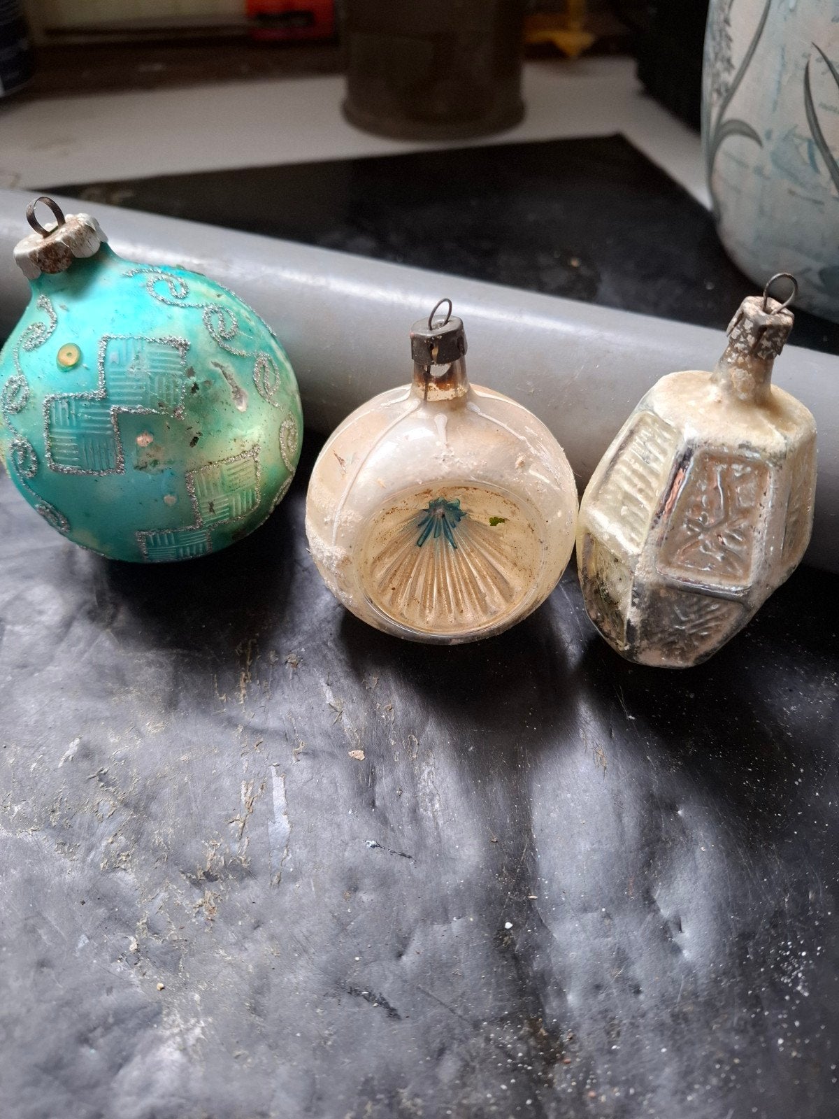 3 Antieke Kerstballen, Diversen, Ophalen of Verzenden