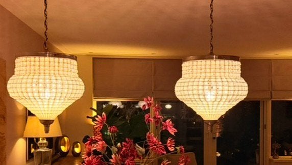 2 x Riviera Maison Chantilly Marakech, Ophalen, Zo goed als nieuw, Plafondlamp, E27 (groot)