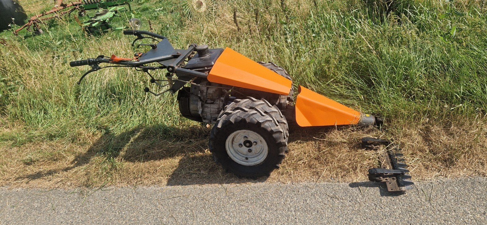 Bucher balkmaaier record 39, Tuin en Terras, Grasmaaiers, Zo goed als nieuw, Benzine-grasmaaier, 50 cm of meer, Balkmaaier, Versnellingen
