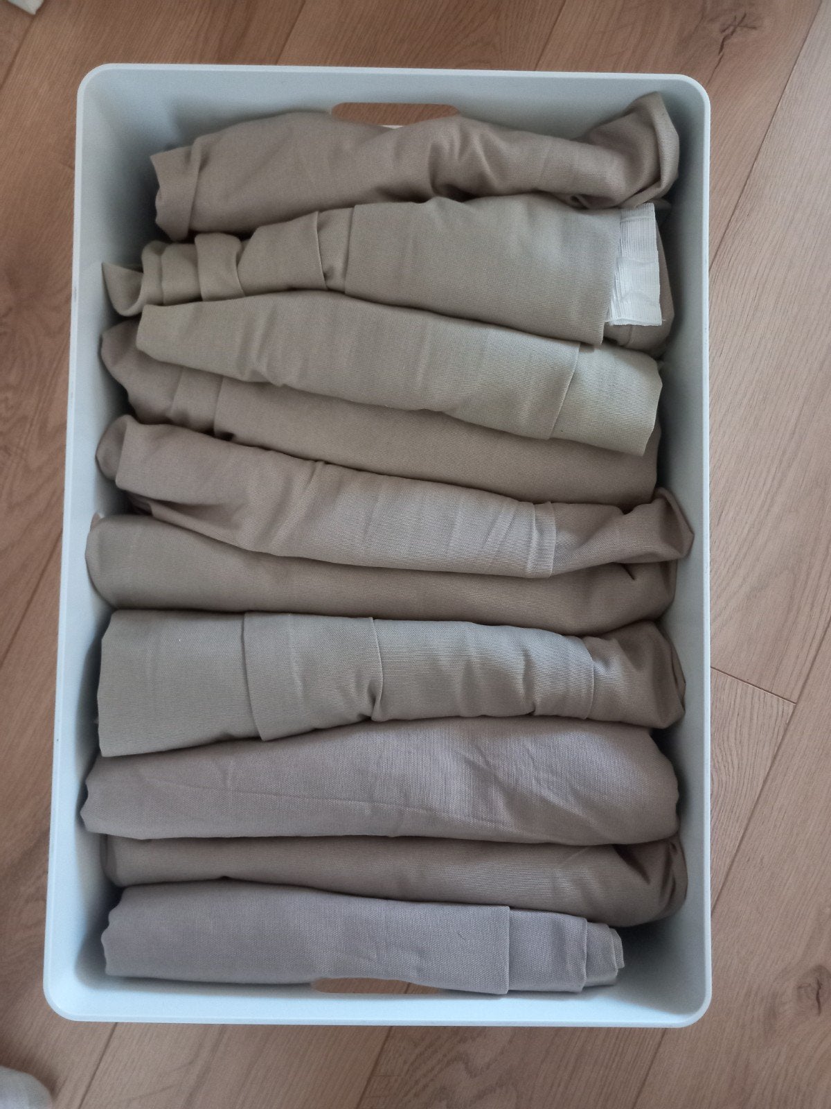 Beige Hema gordijnen met haken, Met haken, Gebruikt, Overige merken, Beige