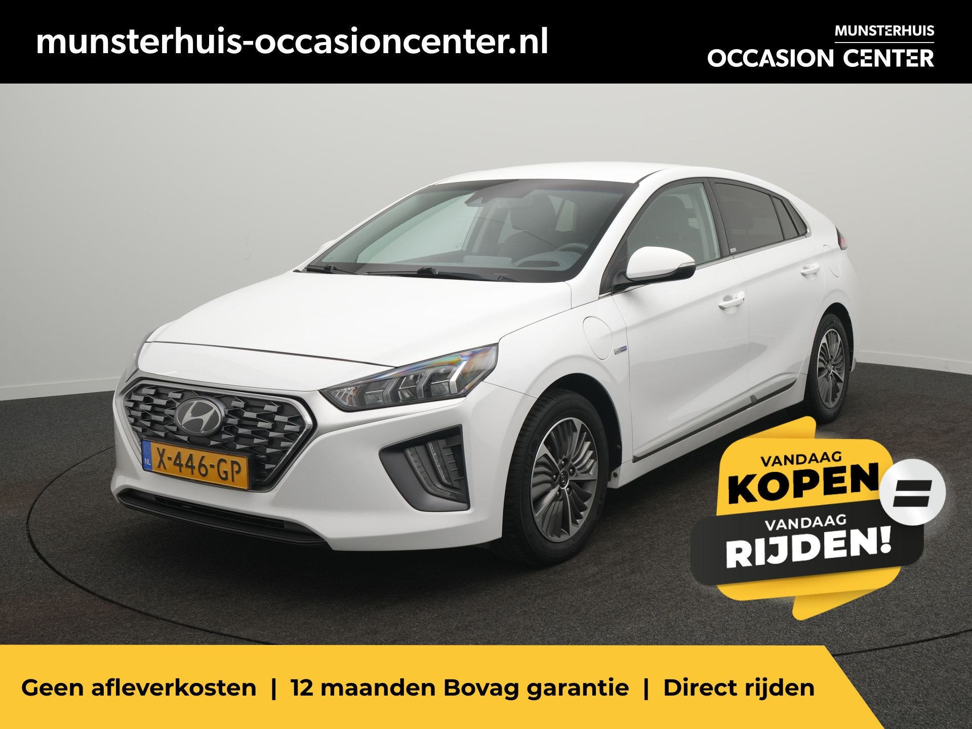 Hyundai IONIQ 1.6 GDi PHEV Comfort - Occasion Lease vanaf, Auto's, Hyundai, Stof, Gebruikt, Overige brandstoffen, Wit