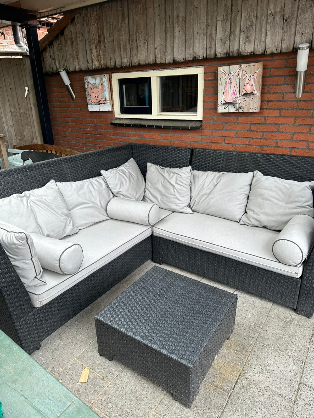 Lounge set Apple Bee, Ophalen, 5 zitplaatsen, Bijzettafel, Zo goed als nieuw