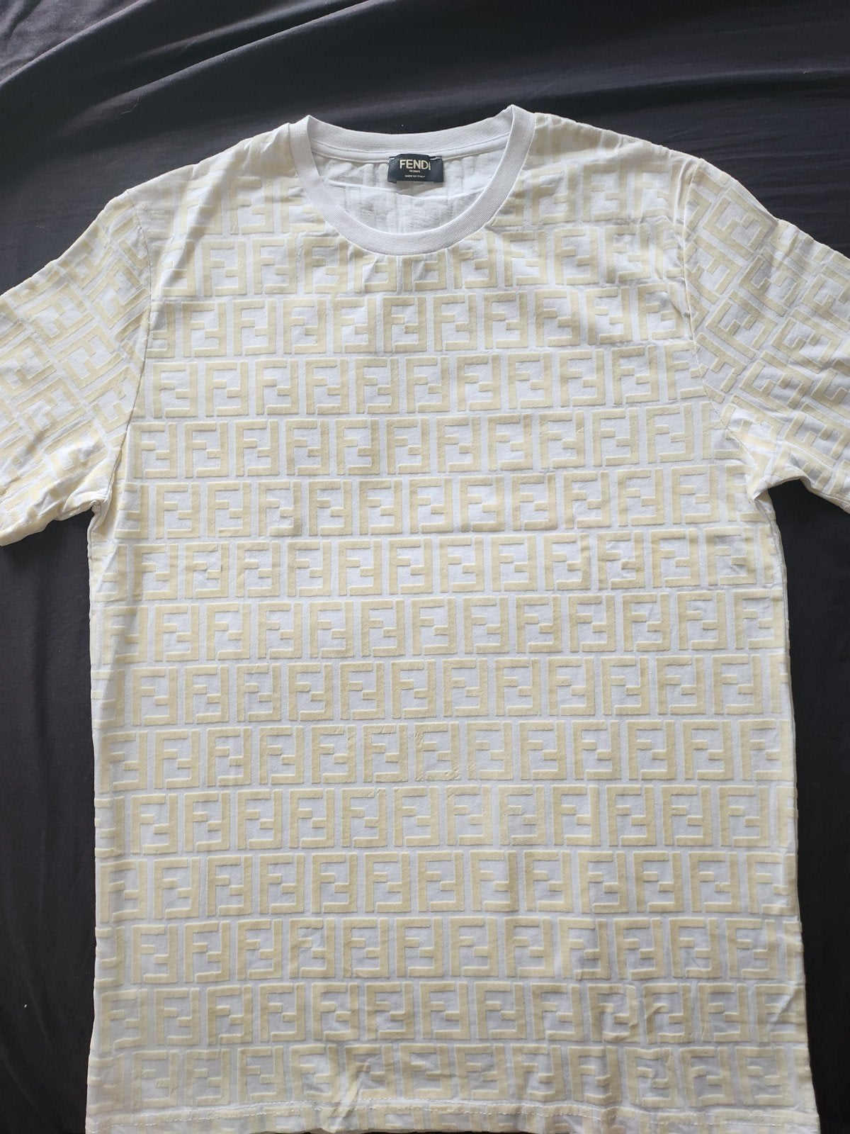 Fendi T-shirt met FF-logo print - L/XL, Kleding | Heren, Ophalen of Verzenden
