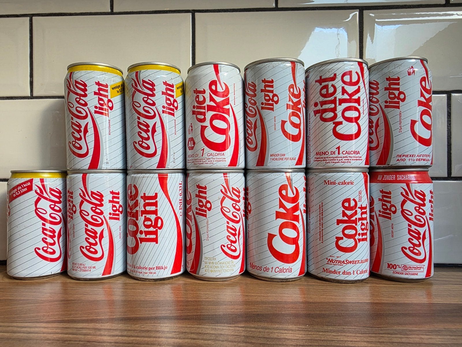 Vintage Coca-Cola Light / Diet Coke blikjes - Diverse talen, Ophalen of Verzenden, Gebruikt