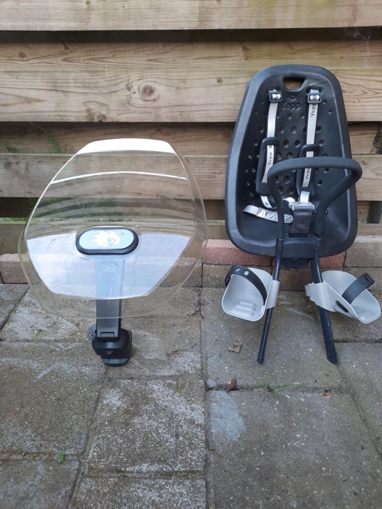 Thule Yepp voorzitje met windscherm incl adapter, Ophalen, Yepp, Voorzitje, 0 t/m 13 kg