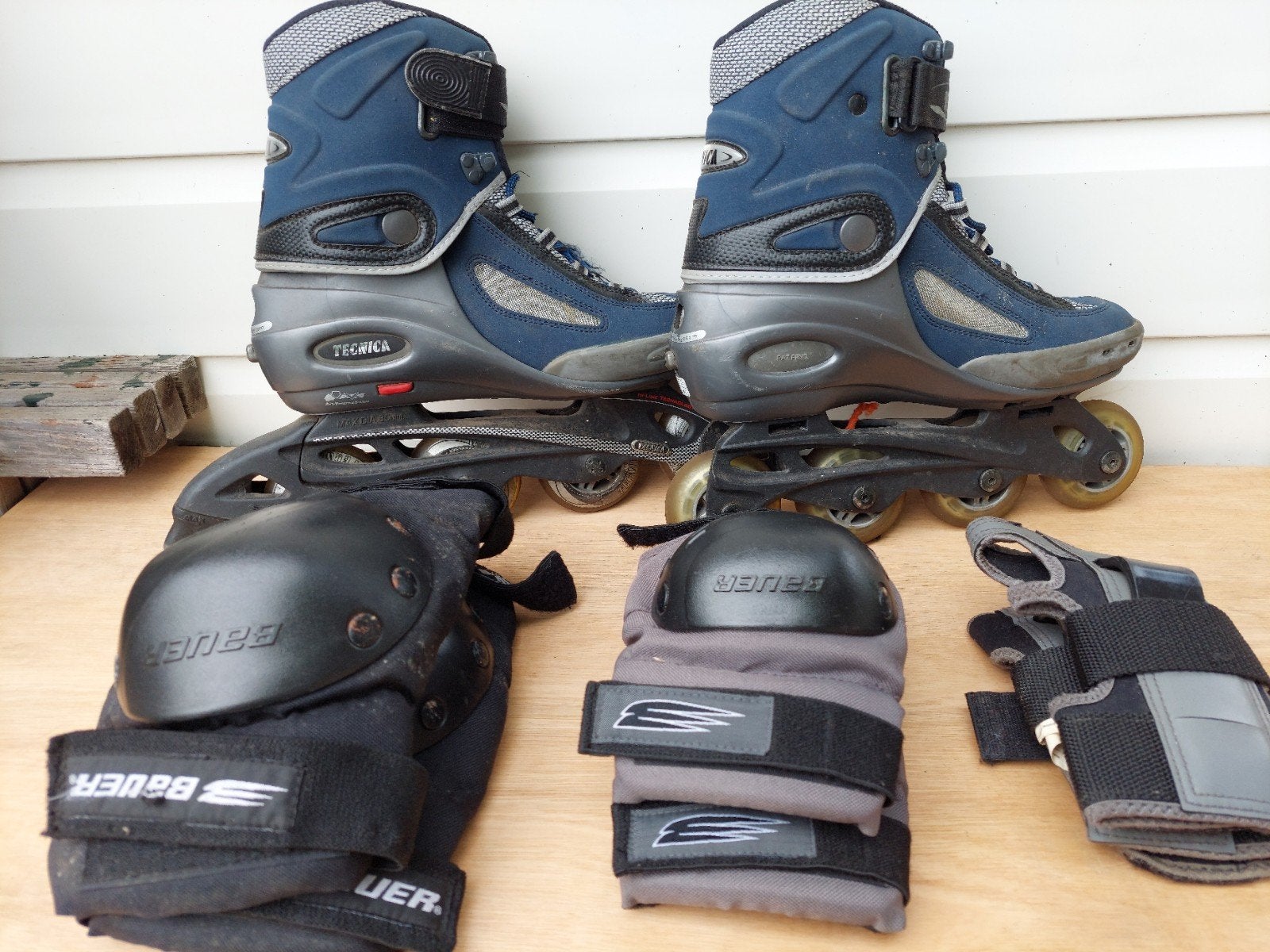 Inline skates met beschermset - Tecnica, Kinderen en Baby's, Speelgoed | Buiten | Rolschaatsen, Ophalen of Verzenden, Gebruikt