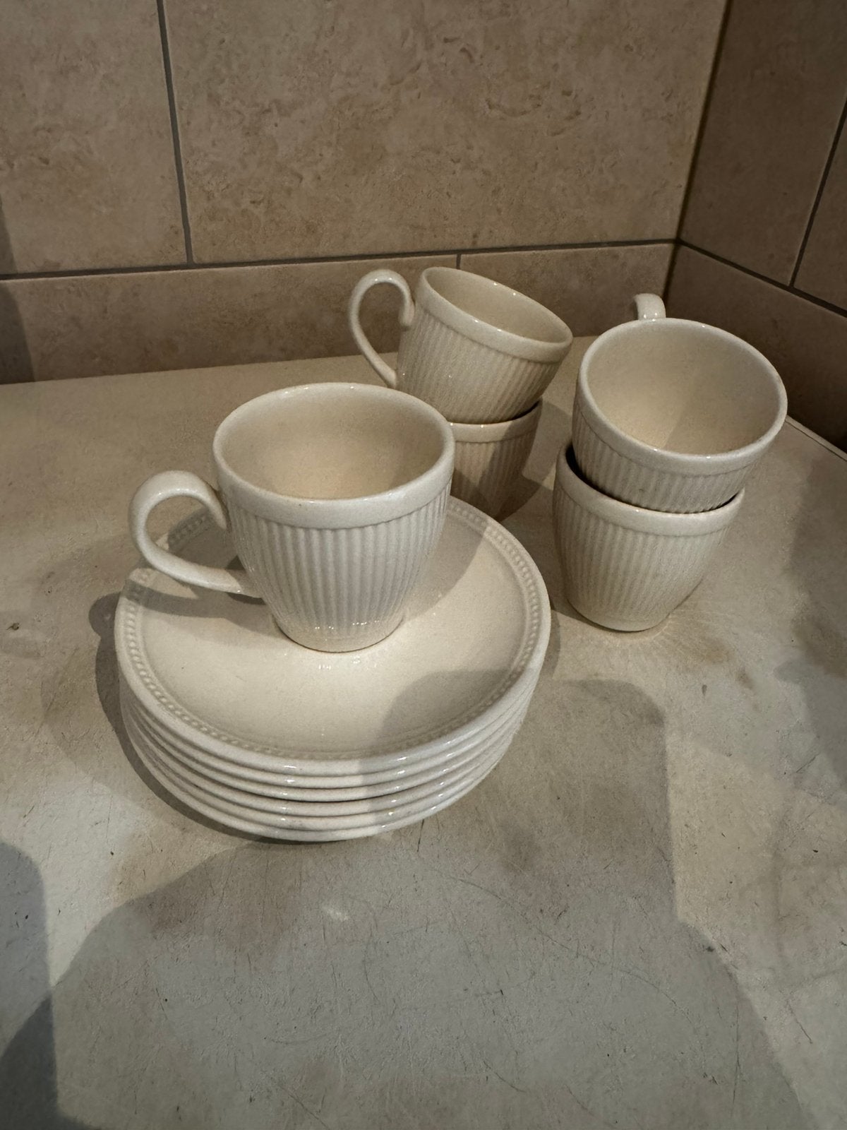 5x kop en schotel Wedgwood Windsor, Antiek en Kunst, Antiek | Servies compleet, Ophalen of Verzenden