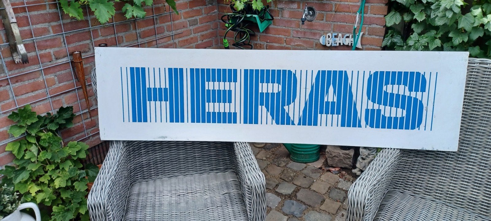 HERAS HEKWERK Naambord, Ophalen, Reclamebord
