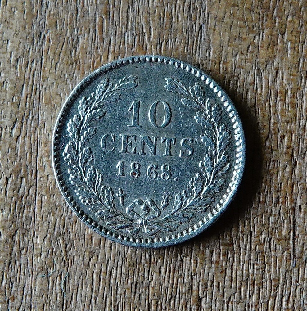 10 cent 1868, Koning Willem III, Zilver, Ophalen of Verzenden, 10 cent