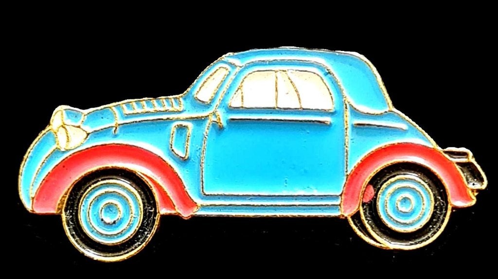 Fiat Topolino pin- blauw-rood gelakt, Verzenden, Nieuw, Transport, Speldje of Pin