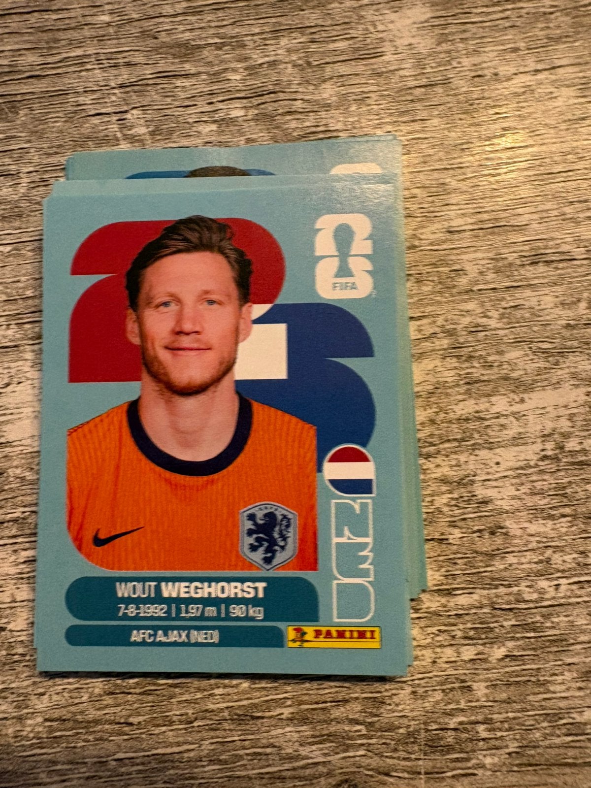 Panini wk 2026 Wout Weghorst, Ophalen of Verzenden, Zo goed als nieuw, Sticker