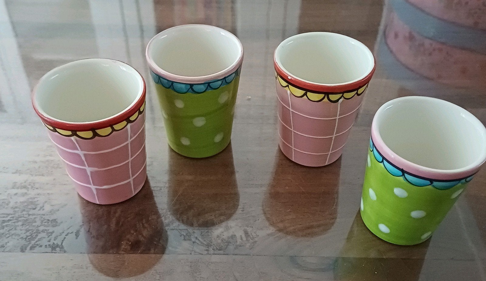 Blond Amsterdam eierdopjes set van 4, Ophalen of Verzenden, Zo goed als nieuw, Aardewerk, Overige typen
