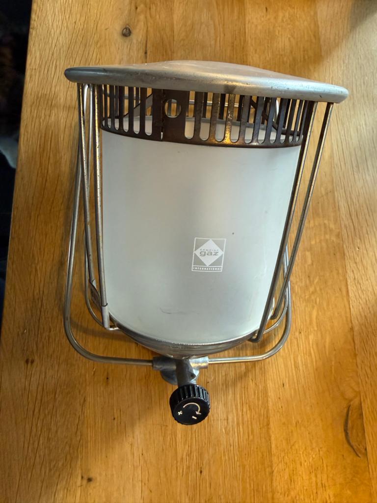 Vintage Campingaz gaslamp met staander, Caravans en Kamperen, Ophalen, Gebruikt