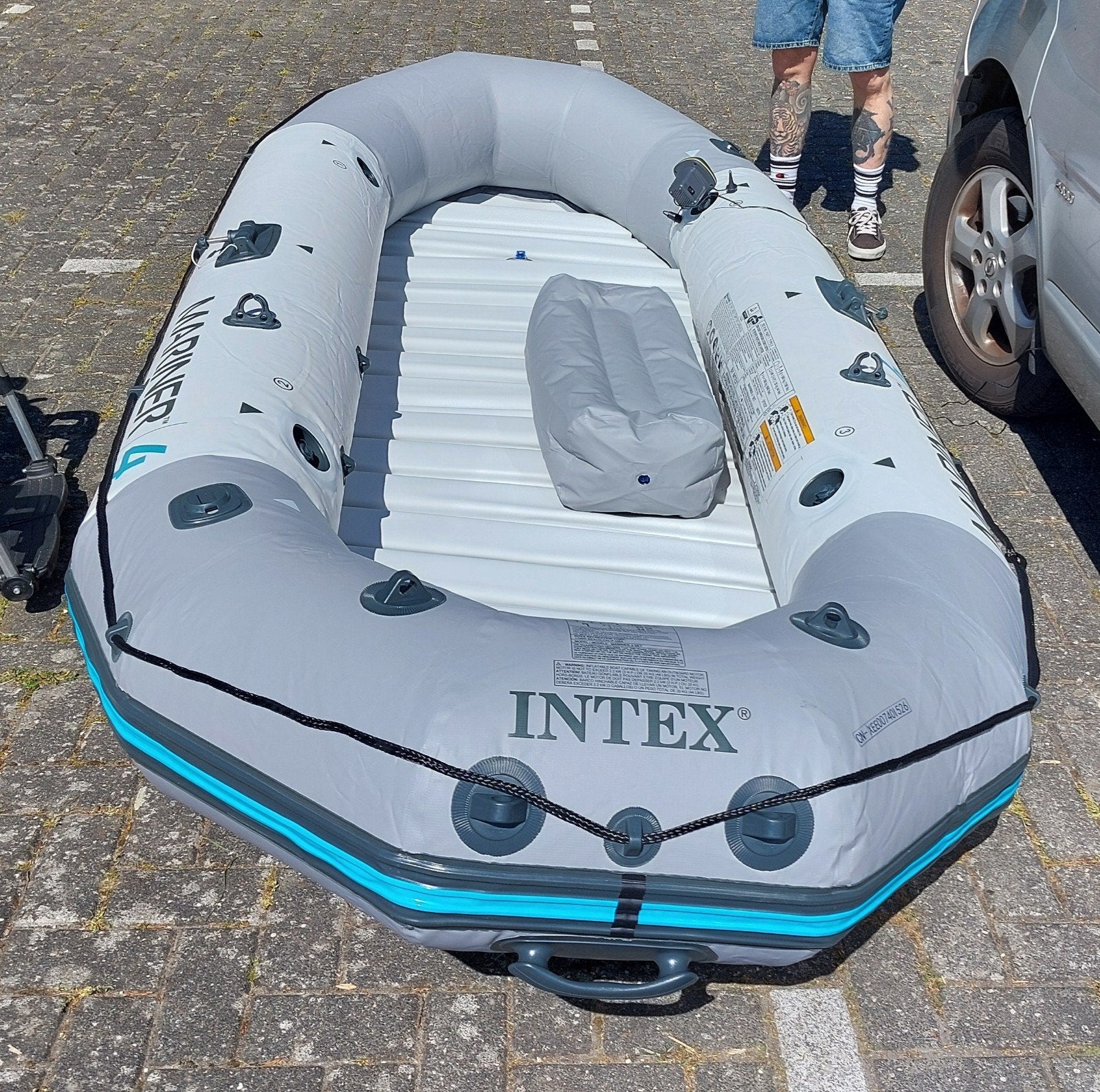 Intex Mariner 4 (4 persoons met l-balk bodem), 1x gebruikt, Watersport en Boten, Waterski's, Ophalen