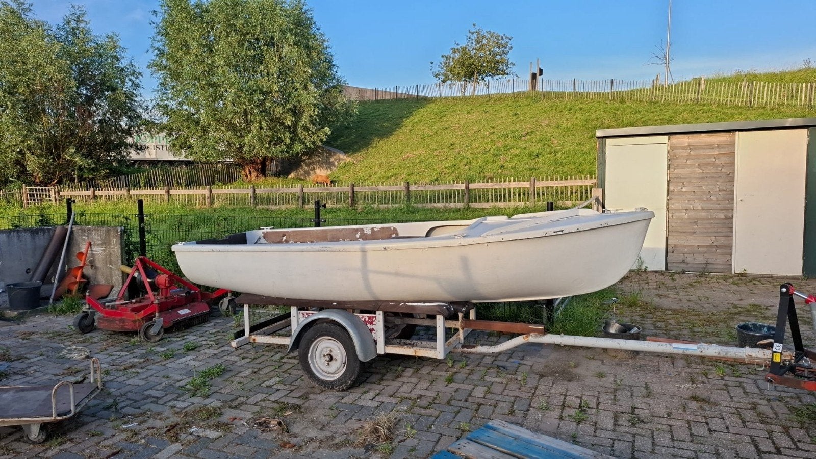 polyester boot met trailer, Ophalen, Gebruikt, Polyester