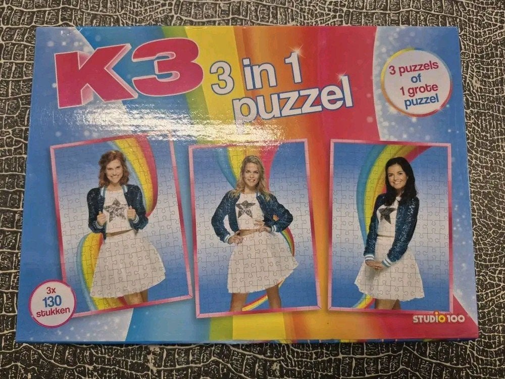 K3 3-in-1 Puzzel - 3x 130 stukjes, Ophalen, Zo goed als nieuw