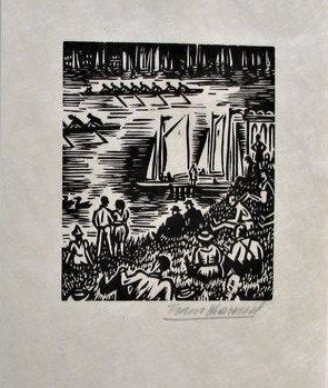 Frans Masereel - Hamburg - Houtsnede Handgesign., Antiek en Kunst, Kunst | Etsen en Gravures, Verzenden