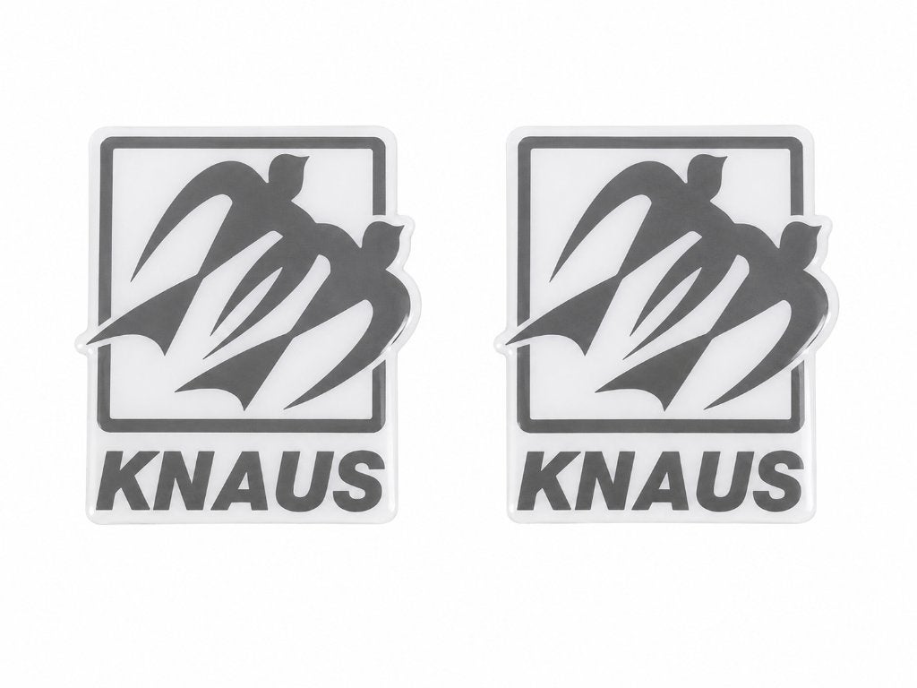 Knaus 3D Caravan en camper 2x Sticker 3D,Epoxy Grijs/Wit, Verzamelen, Stickers, Verzenden, Nieuw, Overige typen