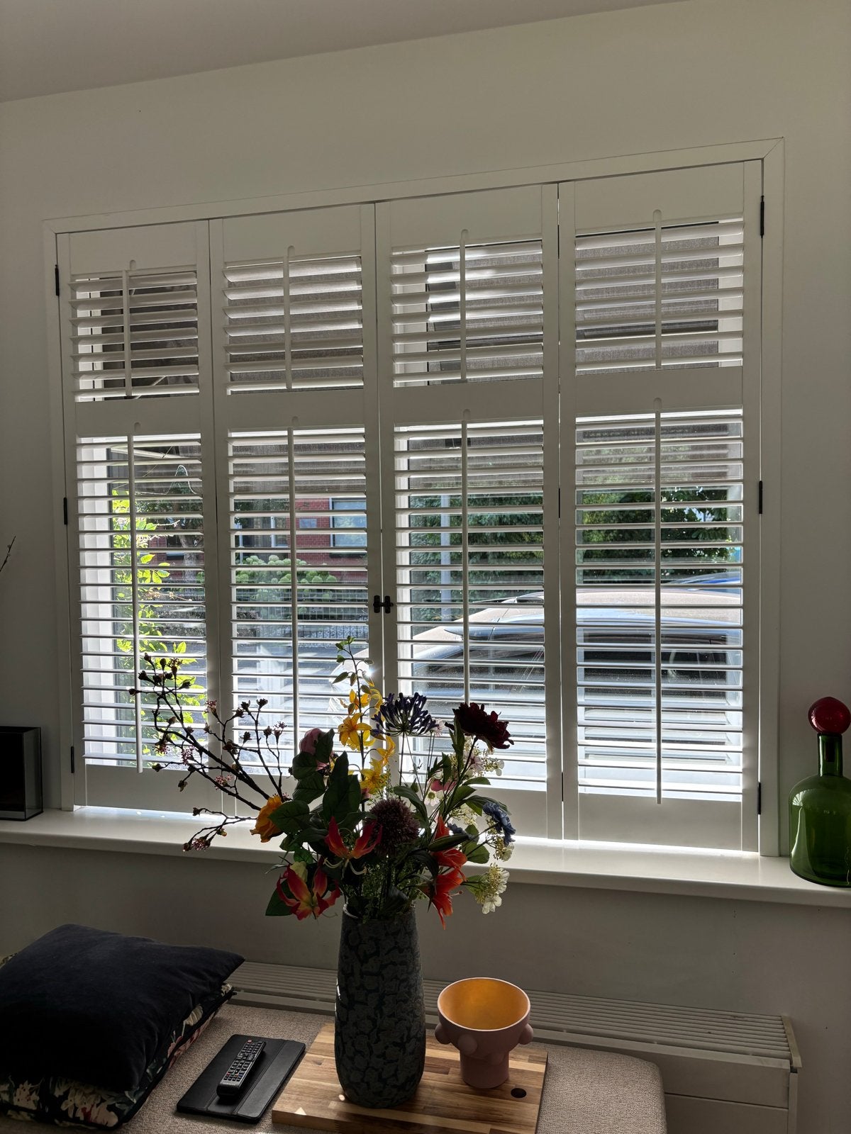Witte houten shutters - 192x167 cm, Ophalen, Gebruikt, 192 cm, Wit