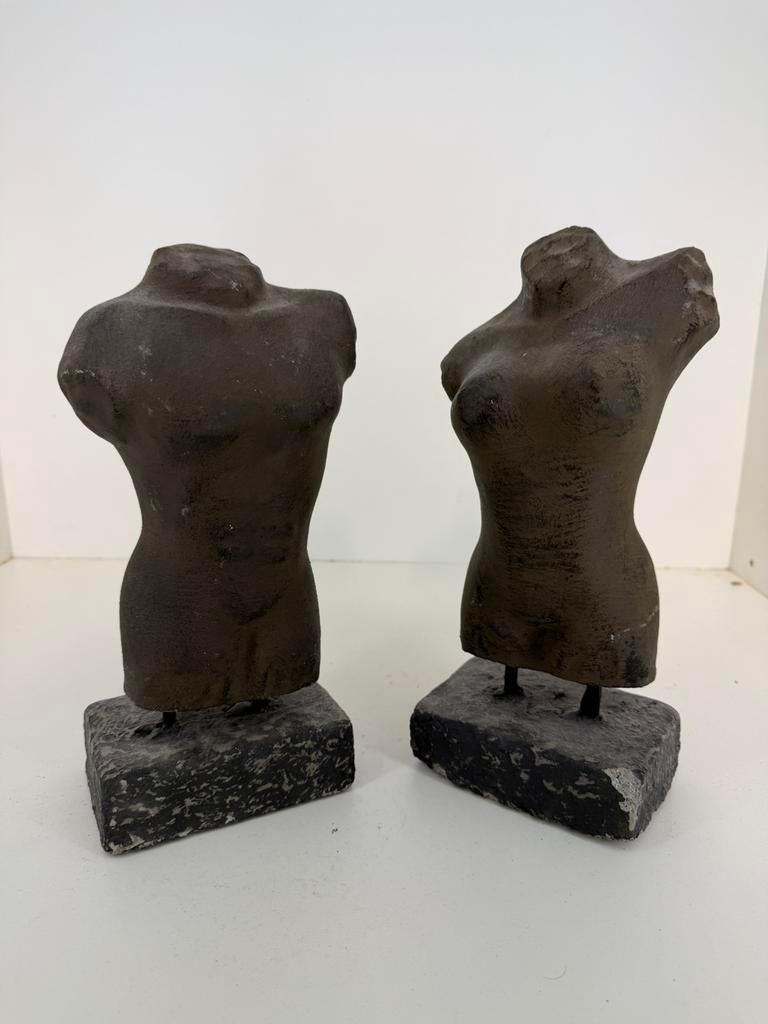 Set van 2 torso sculpturen – betonnen kunstbeelden, Verzamelen, Beelden en Beeldjes, Dier, Ophalen of Verzenden