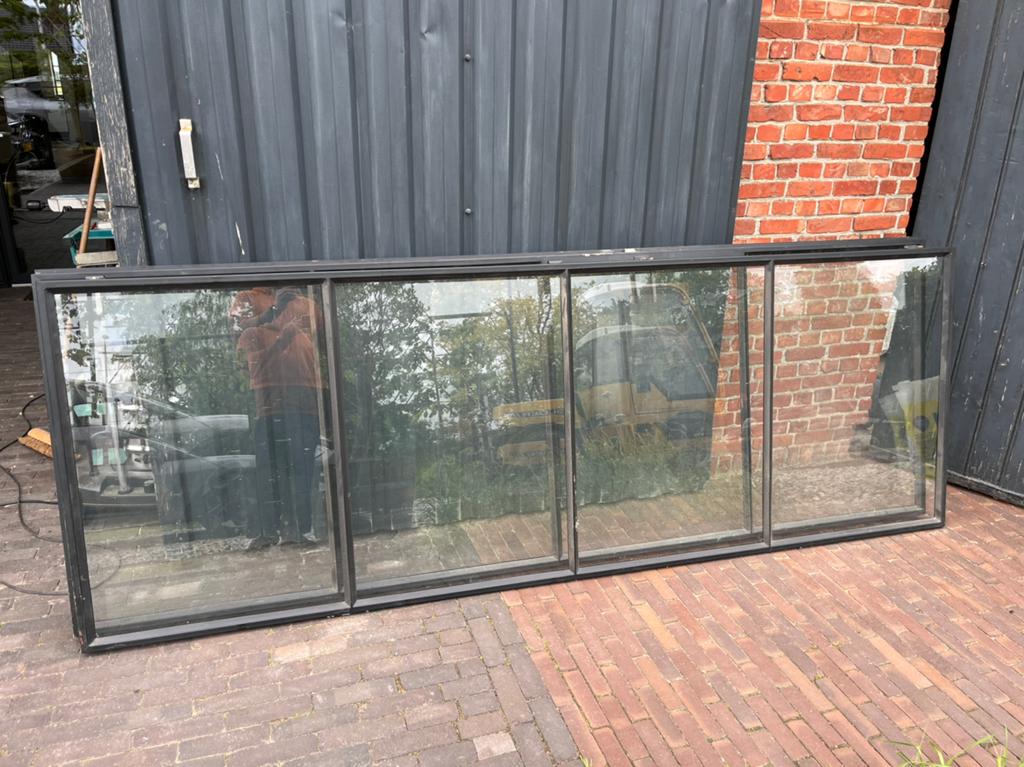 Stalen deuren met glas + stalen inbouwkozijn, Doe-het-zelf en Verbouw, Deuren en Horren, Ophalen, Gebruikt