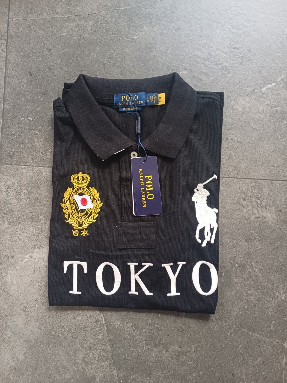 Polo Ralph Lauren Tokyo Custom Slim Fit Heren Polo, Maat 48/50 (M), Zwart, Nieuw, Ophalen of Verzenden