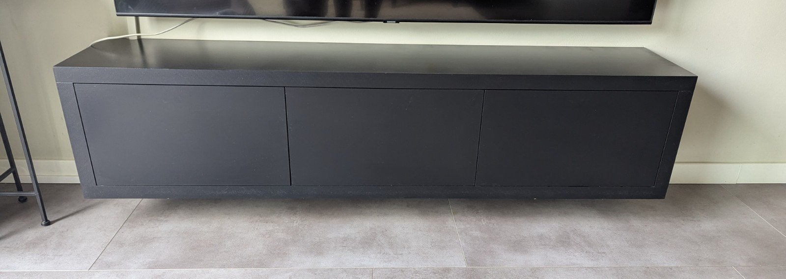 Zwevend tv meubel zwart, Ophalen, 150 tot 200 cm, Zo goed als nieuw, Minder dan 100 cm