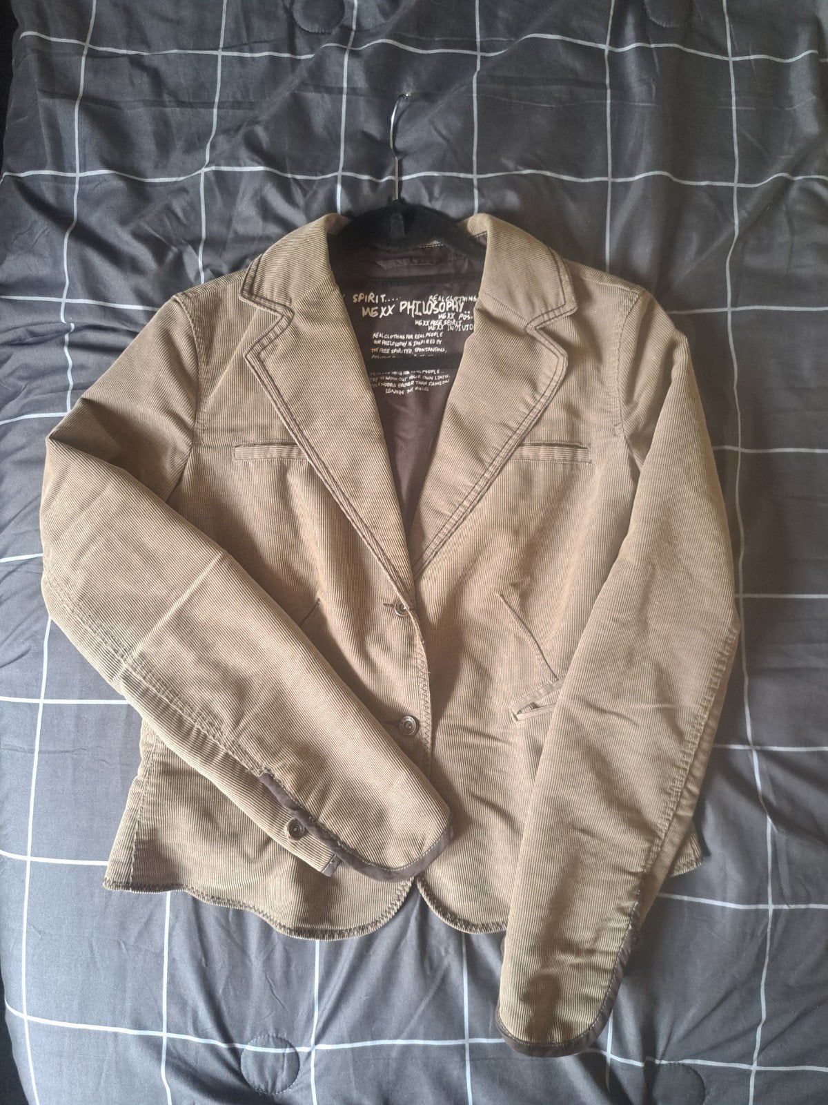 MEXX kort bruin ribjasje aparte mouw mt 40, Maat 38/40 (M), MEXX, Bruin, Ophalen of Verzenden