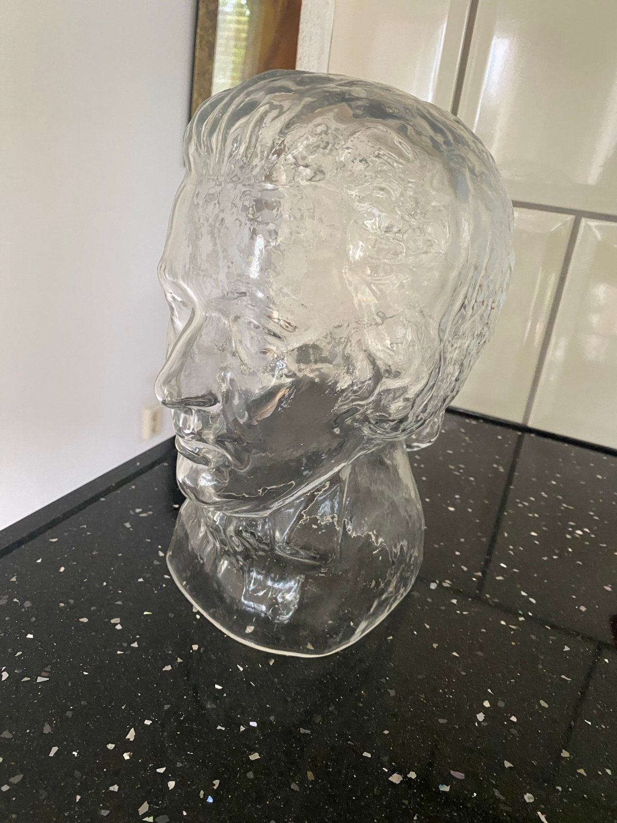 Glazen Hoofd vintage, Antiek en Kunst, Ophalen, Glas, Buste, Handgemaakt