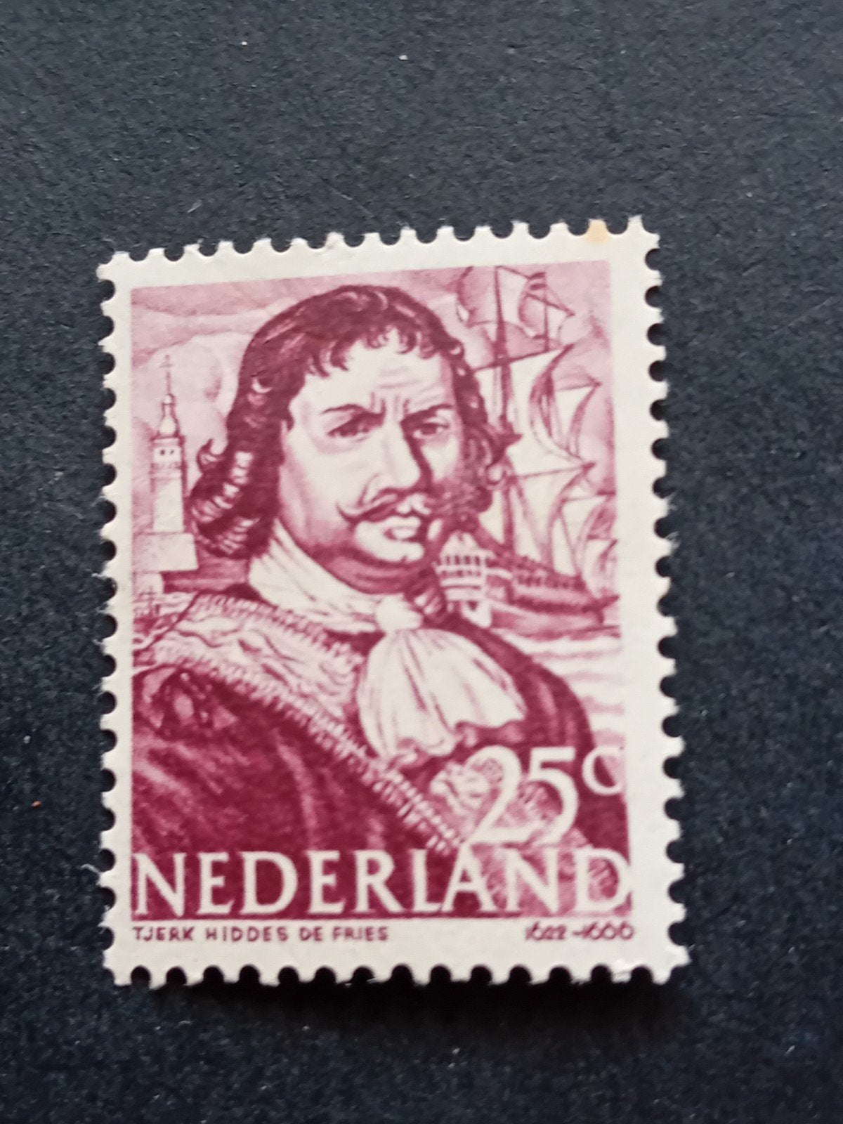 Nederlandse postzegel Tjerk Hiddes de Vries 25c, Ophalen of Verzenden, Na 1940, Gestempeld