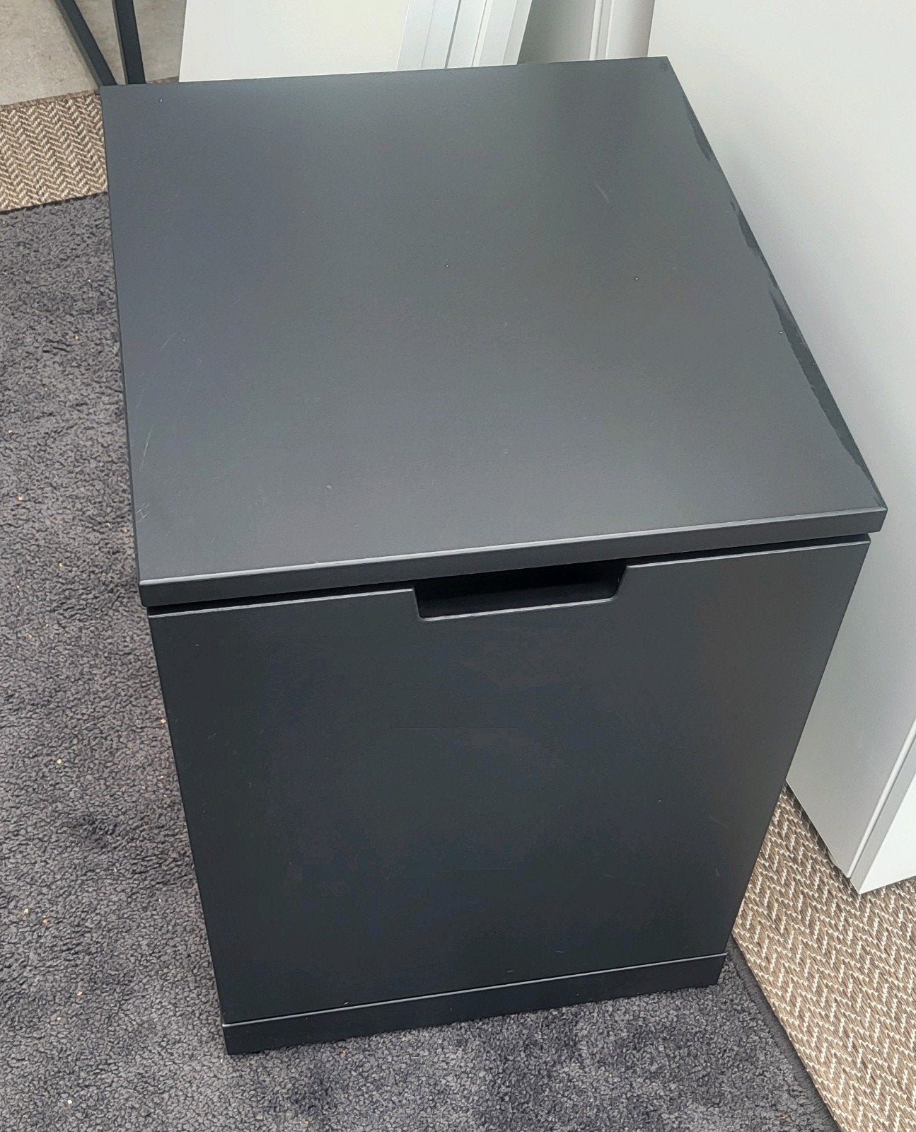 IKEA Nordli ladekast met 1 lade, antraciet, Huis en Inrichting, Kasten | Ladekasten, Ophalen, Minder dan 50 cm, Gebruikt, 1 of 2 laden