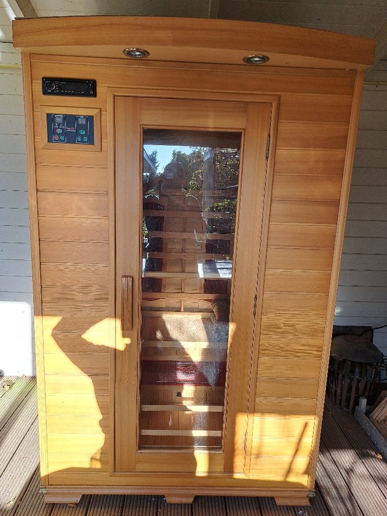 2-persoons infraroodsauna, Sport en Fitness, Ophalen, Gebruikt, Infrarood, Complete sauna
