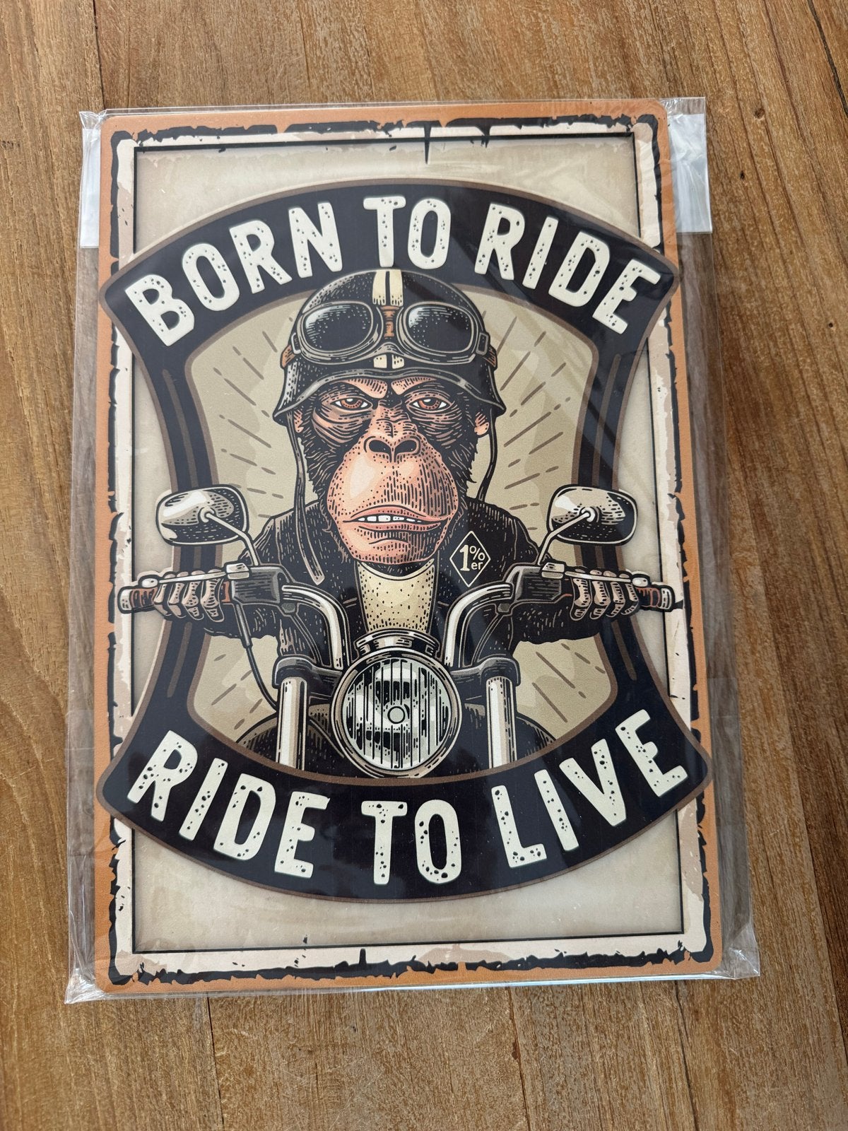 Born to Ride, Ride to Live - 3D Effect Wanddecoratie, Motoren, Ophalen of Verzenden, Nieuw