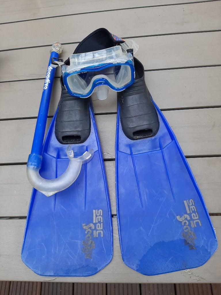 Seac flippers 34/35, snorkel en duikbril, Minder dan 80 cm, Overige typen, Rond, 300 cm of meer